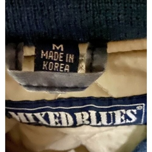 Mixed Blues Men’s Medium Vintage "Flying for Freedom" Long Sleeve Bomber Jacket - Picture 10 of 12